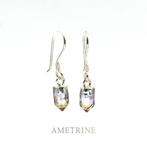 Authentic Ametrine Stone Hexagon Point Earrings 1 Pair Chakra Reiki Healing Crystal Stone