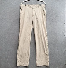 Nike Golf Men Pants 32x32 Cream Performance Stretch Logo Embroidered