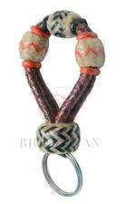 Key Chain Handmade Braided 16 Plaits Dark Cherry Cow Rawhide Key Chain
