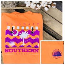 Live Oak Clemson Cooler Short Sleeve T-Shirt Tailgate Southern Style LARGE New