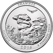 2016 PDS Shawnee (Illinois)  BU 3 coin America the Beautiful quarters