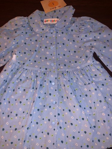 Gymboree vintage 1998 COTTON CANDY blue, lime green DRESS INF 6-12 ...