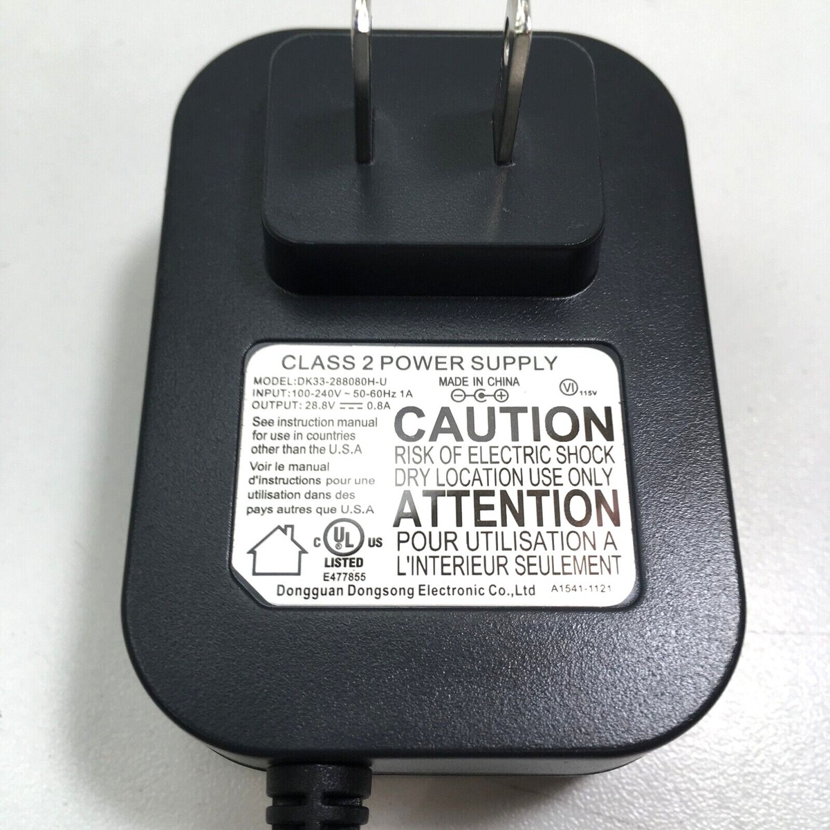 Shark WZ440H IZ492 ADAPTER CHARGER PLUG 28.8V XCHRIZ400H/DK33