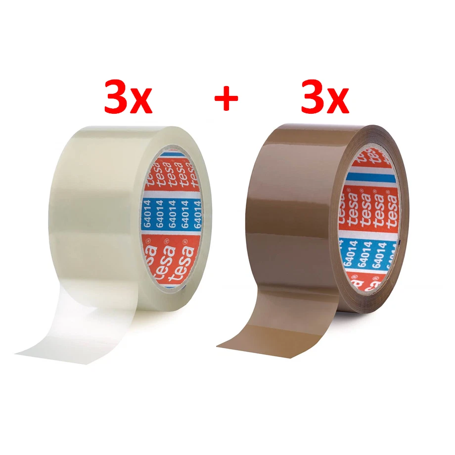 6 Rollen TESA Packband 64014 je 3 Rollen braun/transparent Paketband Klebeband