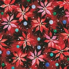 Wishwell By Robert Kaufman – Afterglow – Poinsettia - Pomegranate, Fabric BTY