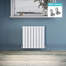 White Radiator 600 x 600 Flat Panel Central Heating Small Single Rad With Valve