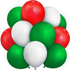 12inch 100x Red Green White Pearl Latex Balloons Christmas Party Helium Floating