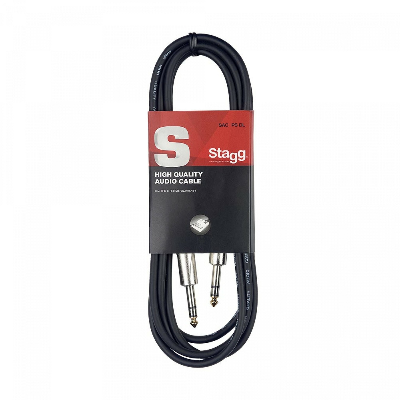 Stereo Audio Cable 1m Deluxe 6.35mm Jacks Stagg SAC1PS DL
