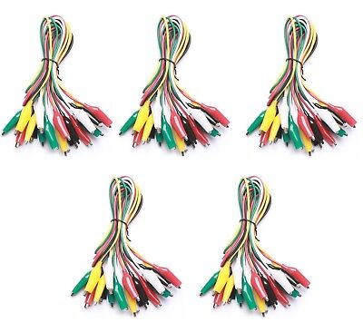 20.5 inches WGGE WG-026 50 Pieces and 5 Colors Test Lead Set & Alligator Clips