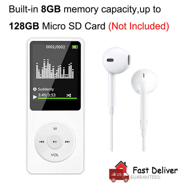 Bluetooth MP3 Player Media Portable HIFI Music Speakers FM Radio Recorder White
