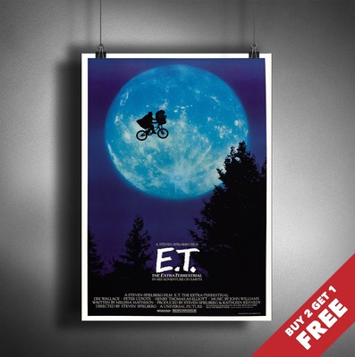 A3 / A4 Größe E.T, The Extra Terrestrial Vintage Movie Poster * Classic Wall Art