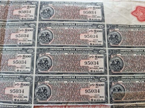 Imperial Chinese Government. 5% Hukuang Railways Emprunt Or Banque d'Indo-Chine - Imagen 7 de 12
