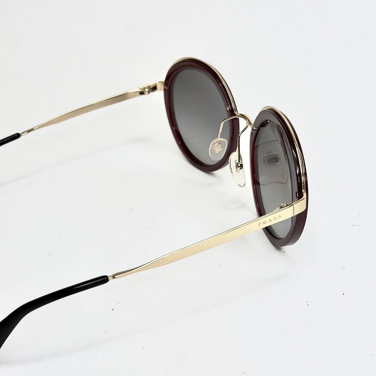 Prada Cinema SPR50T Round Black Sunglasses with Gold Bridge and Case Prada Women main image 3
