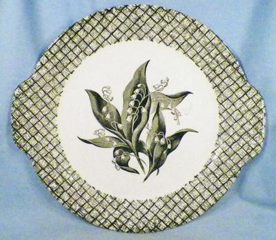 Lily of the Valley Chop Plate Platter Primrose China Co Retro 1950s Green White