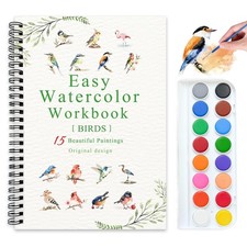 Watercolor Workbooks, 16 Colors Water Color Books Paint with palette, Birds