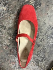 Vionic Red Mary Jane Flats Suede Size 11 Ligh...