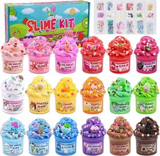 18-Pack Slime Kit for Girls, Butter Cloud Squishy Party Favor Gift Set