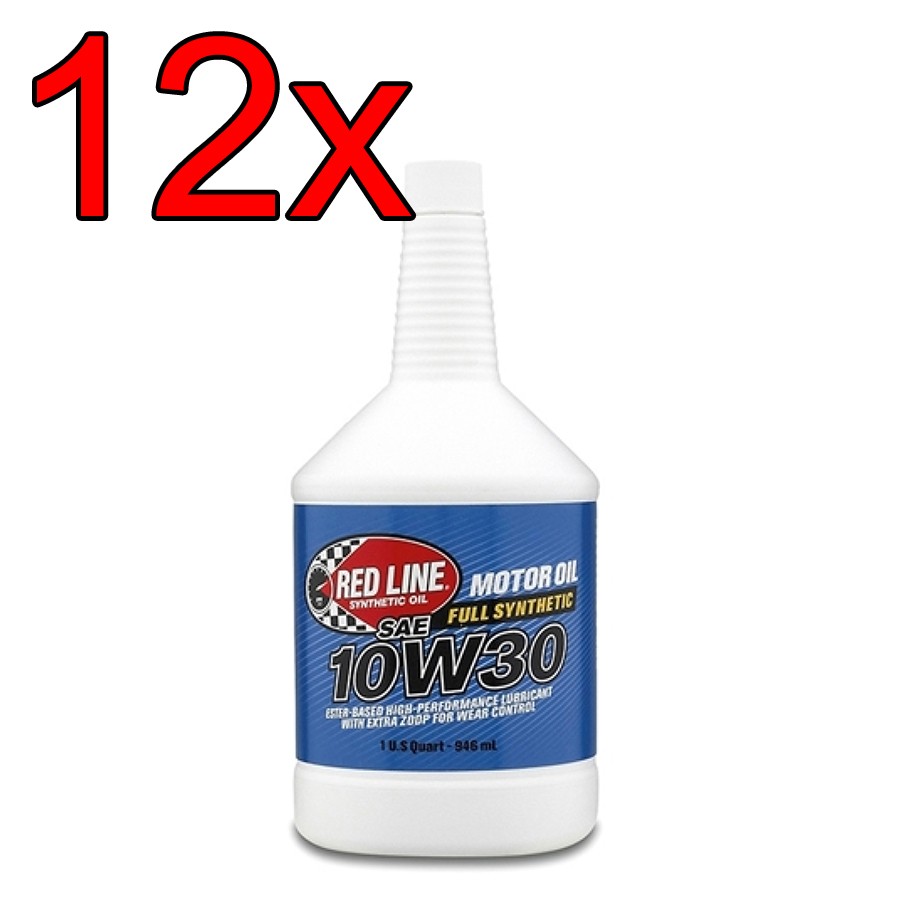 [Case of 12] Red Line Full Synthetic 10W30 Engine Motor Oil 1 Quart