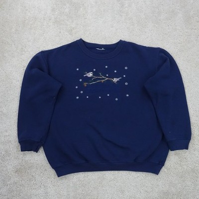 Northern Reflections Sweatshirt Damen Extra Large Navy Vögel Stickerei Y2K 90er