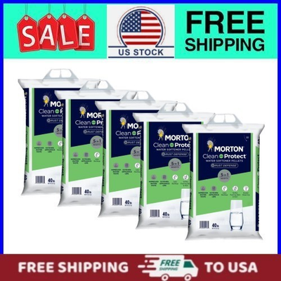#ad 5 pack Morton Clean amp; Protect More Rust Water Softener Salt Pellets 40 lb Bag $45.22