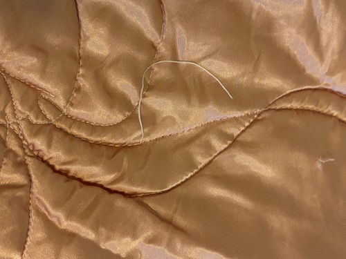 Vtg Rose Gold Pink Satin Quilted Comforter Coverlet 68”x77” Twin 1950’s Blanket - Picture 6 of 16