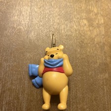 Disneys Winnie the Pooh w Blue Scarf Christmas Tree Ornament Decoration Plastic