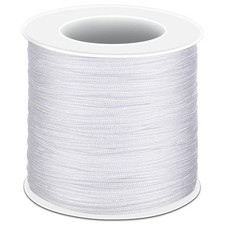 White Nylon String for Bracelets, 0.8mm Nylon Thread Braided Nylon Cord Wind