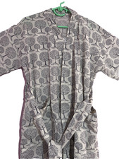 Indian Cotton Hand Block Print Hippie Long Kimono Bath Robe Nightwear Gown Dress