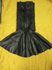 Black Floor Length Leather Corseted Skirt With Detachable Bottom Size 24 Medium 