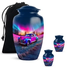 Car Keepsake Urns 10Inch + 3Inch Set Of 2 for Adult Ashes Decorative Gift