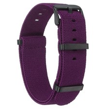 Elastic Nylon Watch Band 20mm Waterproof One Piece Watch Strap, Purple