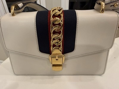 Gucci Small Sylvie Shoulder bag off white with ribbon COA included 