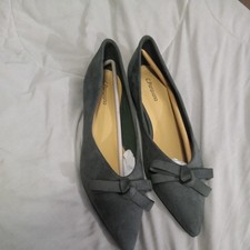 C.Paravano Women's Suede Bow Knot Ballet Flats Pointed Toe Slip-On Comfort Shoes