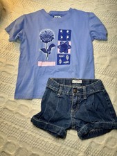 1990's Vintage OshKosh Blue Floral Girl  s Shirt  Modern Oshkosh Shorts