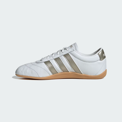 adidas gazelle silver green womens adidas Women's Grand Court Lo Shoes, Crystal White/Cyber Metallic/Gum / 5.5 main image 1