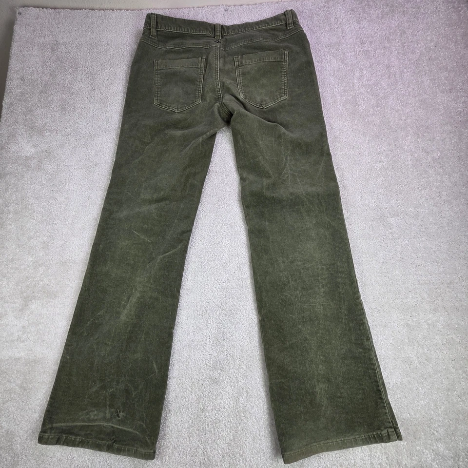 PrAna Women's Corduroy Pants Size 10 Olive Green Wide Leg Bootcut Casual - Image 2 of 4