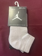 Jordan Dri-Fit Ankle Unisex Socks- Matte Silver-/Black- Size M