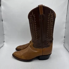 Vintage Tony Lama Leather Cowboy Boots Mens 9.5 D Brown USA Style 6210 Western