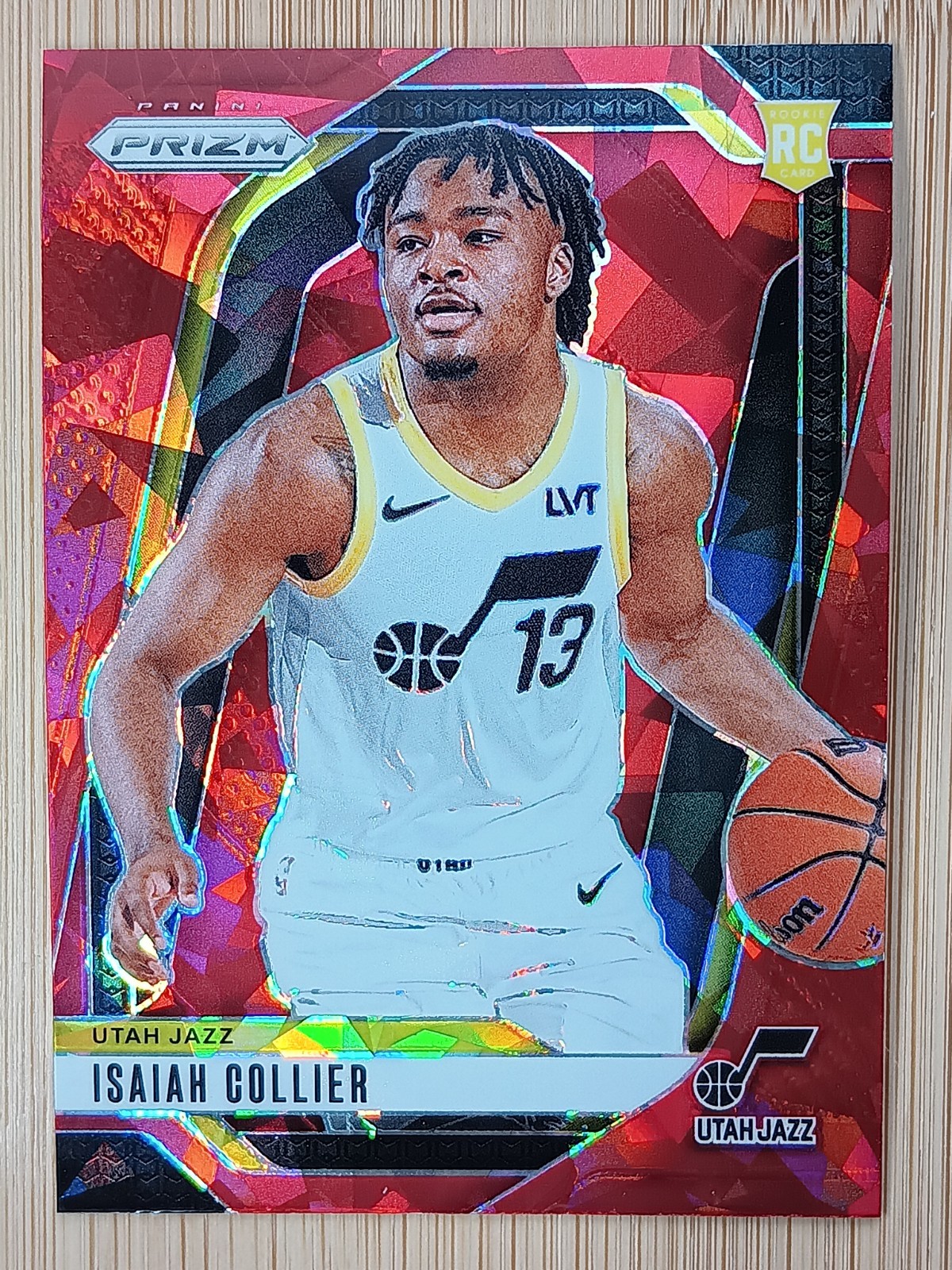 2024-25 Prizm Red Cracked Ice Basketball Rookie Card (RC) - Isaiah Collier -#227
