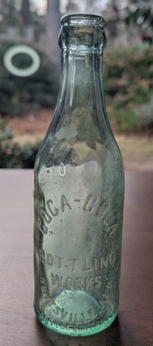VINTAGE Sea Blue Coca-Cola, Huntsville AL, Coca-Cola Bottling Works, Soda Bottle