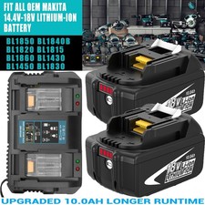 2PACK For Makita 18Volt 10.0Ah LXT Li-Ion Battery BL1860B BL1830 BL1850 /Charger