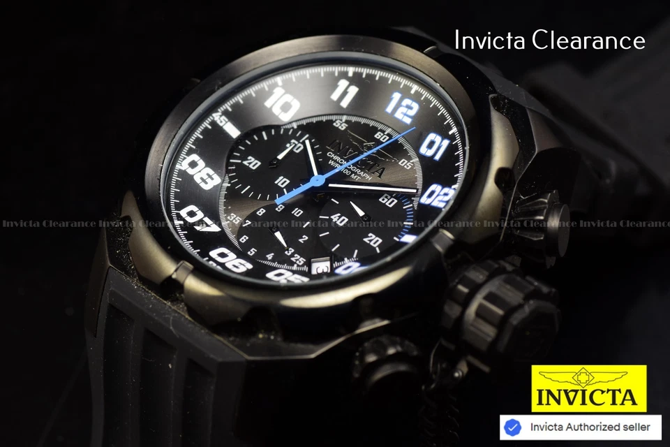 Reloj Invicta Hombre RUSSIAN Diver 52mm Cronógrafo Tono Negro Correa Silicona SS 22420 Foto 4 de 4