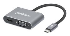 Image of Manhattan Usb-C Dock/Hub Ports X4: Hdmi Usb-A Usb-C And Vga With Power Delivery