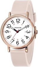 Women's Analog Nurse Watch with Second Hand for Nursing, 12/24 Time, Silicone Ba