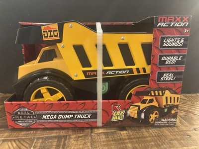 Maxx Action Mega Dump Truck Real Metal Sounds And Lights - NIB - Needs Batteries