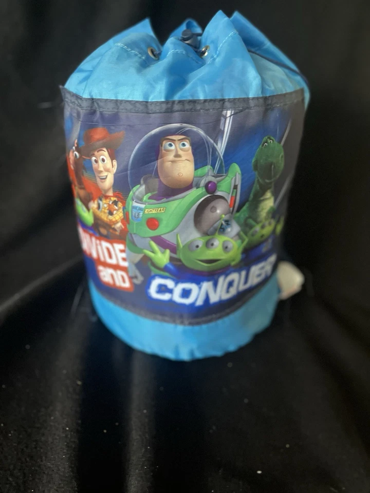 Saco de dormir vintage Toy Story tamaño infantil (ERAN JUGUETES ANDYS) cremallera bueno 54" x 30" Foto 3 de 4