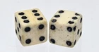 Pair of Antique Civil War Era Bone Dice - Hand-Tooled 1/2" - UV Verified Set