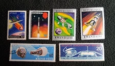 OUTER SPACE Lot Vintage Stamps  Free Shipping [inv#916] Spacecraft