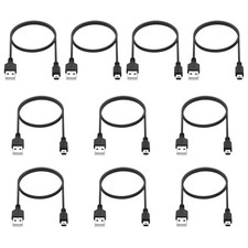 Smays Mini USB Cable 3ft 10-Pack Bulk, Mini-B Charger Cord Black