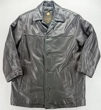 1990’s Andrew Marc New York Heavy Leather Jacket Car Coat Men’s L First Class